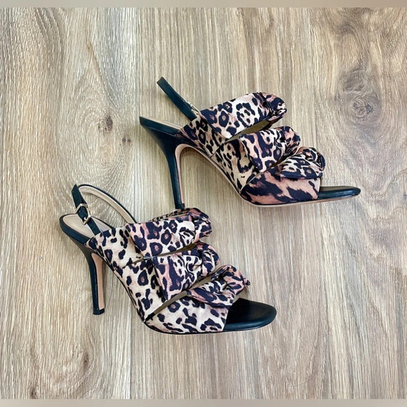 Antonio Melani Leopard Print Open Toe Sandal  Heel Women Shoe Size 8.5 EUC - Picture 4 of 6